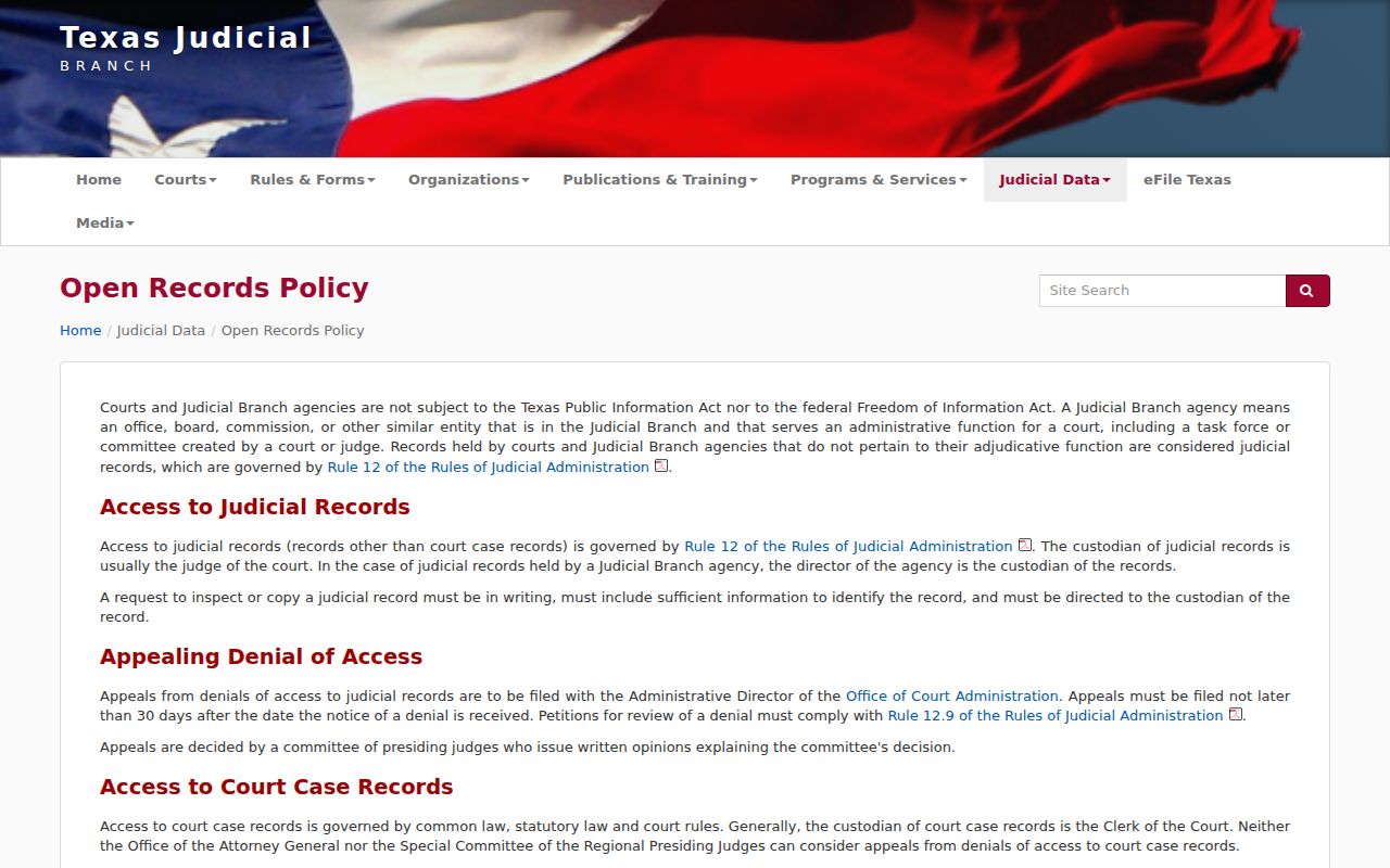 Menard County court records Rule 12 access page